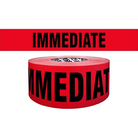 Presco Triage Printed Barricade Tape: 3 in. x 1000 ft. (Red with Black "IMMEDIATE" printing)