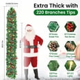 thumbnail image 3 of Jripae Pre-Lit Christmas Garland with Lights, 50 LEDs 9FT Christmas Garland Battery Operated Christmas Decoration Lighted Garland for Stairs Railing Fireplace Mantle Front Door Home Holiday Decor, 3 of 8