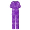 thumbnail image 4 of Hauts à Manches Courtes pour Femmes Costume d'Été Mode Short Imprimé Pantalons Colorés Costume Décontracté Deux Pièces Hauts à Manches Courtes pour Femmes Hauts d'Été pour Femmes avec Manches, 4 of 5