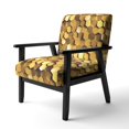 thumbnail image 3 of Designart "Golden Honeycomb" Upholstered Mid-Century Accent Chair - Arm Chair, 3 of 5