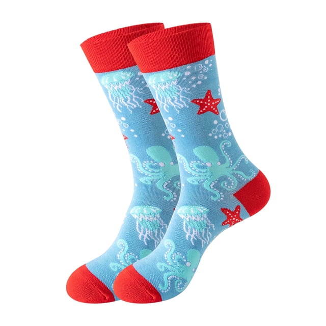 Chaussettes à Moins de 5$ Imprimé Multicolore pour Femmes Filles Série Océan Motif Coloré Mignon