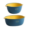 thumbnail image 1 of Tignapoo Wuming Versatile Strainer Set for Fruits and Vegetables - Deep Blue, Includes 2 Detachable Drain Baskets with Large Capacity (O: 2000ml, U: 5000ml) - Safe, Durable, and Convenient Kitchen, 1 of 6