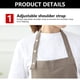 thumbnail image 5 of Delantal de cocina Lona Cubierta protectora impermeable Delantales de tareas domésticas simples Ropa de trabajo con bolsillo para restaurante Cafetería Caqui claro Inevent HA011665-03, 5 of 7