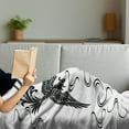 thumbnail image 3 of Phoenix Soft Flannel Fleece Throw Blanket, Egyptian Oriental Birds Traditional Culture Revival Motif, Cozy Plush for Indoor and Outdoor Use, 60" x 80", Black and White, by Ambesonne, 3 of 5