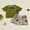 Green, variant on Toddler Boy Summer Outfit Camouflage Quarter Zip Short Sleeve T Shirt Solid Color Shorts 2 Piece Set