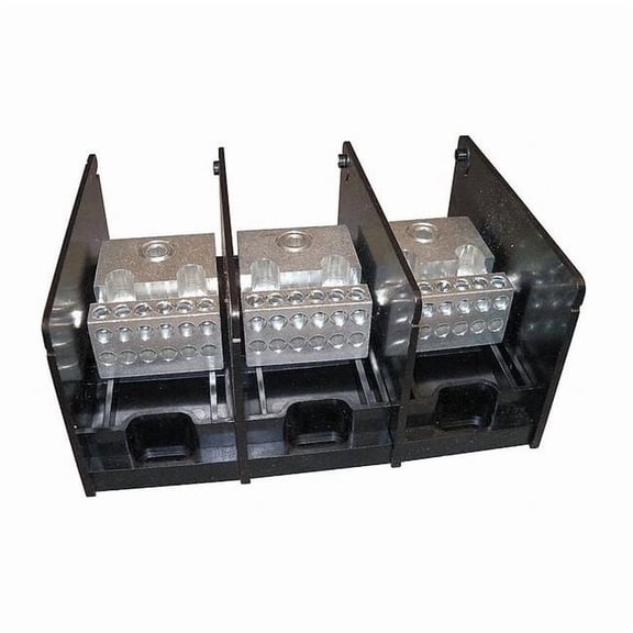 Power Distribution Block, Open, 3 Pole, 310 A Copper, 1,000 V AC/DC, Screw