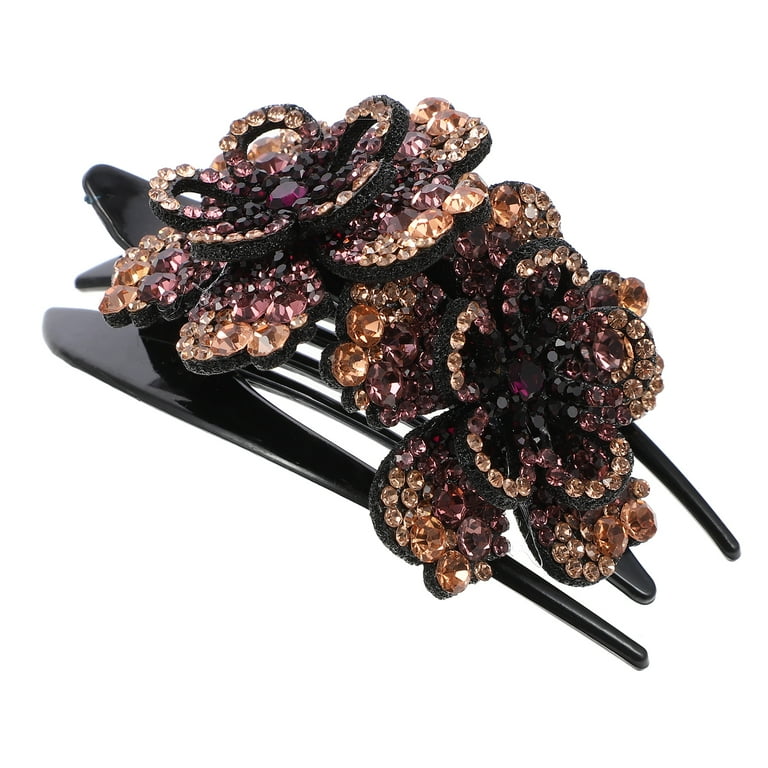 Bella Fashion Wholesale removeBella 5-Pack Crystal Hair Holder Barrettes for High or Low Ponytail YY86900-5-5