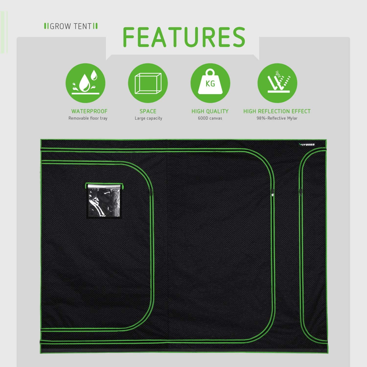 Vivosun 2 In 1 108 X48 X80 Mylar Reflective Grow Tent For Indoor Hydroponic Growing System Walmart Com Walmart Com Vivosun 2 In 1 108 X48 X80 Mylar Reflective Grow Tent For Indoor Hydroponic Growing System Walmart Com Walmart Com