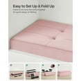 thumbnail image 5 of SONGMICS 43" Storage Ottoman Bench Folding Velvet Storage Footrest Stool 2 Extra Storage Boxes Hold up to 660 lb for Living Room Bedroom Jelly Pink, 5 of 6