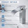 thumbnail image 2 of Elegant Modern Brass Waterfall Bathroom Faucet with Hot and Cold Water Controls, 2 of 5