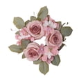 thumbnail image 1 of Corona de flores de rosa puerta de vela anillo de vela de vela adornada colgante decorativo para compromiso de fiesta decoración del, 1 of 8