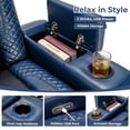 thumbnail image 4 of Bonzy Home Electric Recliner Set of 2 LED Lighting Adjustable Headrest with USB Ports and Cup Holders Home Theater Seating Reclining Chair Hidden Arm Storage, Blue, 4 of 10