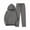 Dark Gray, variant on Hueook Womens Sets 2 Piece Outfits Women'S Solid Color Casual Long-Sleeved Trousers and Tight-Waist Hoodie Suit Gray 3X