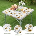 thumbnail image 4 of White Sunflower Letter Pattern Square Fitted Tablecloth with Elastic Edge,Square Table Cover,Washable Elastic Table Cover for Home Kitchen Party Decor 34"x34", 4 of 6
