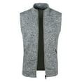 thumbnail image 2 of GHSOHS Mens Sweaters Coat Vest Slim Fit Knitted Full-Zip Stand Collar Sleeveless Sweater Cardigan Jacket Bottoming Vest Outerwear Men Gifts XL, 2 of 4