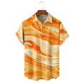 thumbnail image 3 of Camisa con estampado de líneas degradadas de verano para hombre, camisas de playa hawaianas de verano para fiestas, ropa de calle con solapa de gran tamaño para hombre, 3 of 5