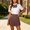 Coffee, variant on Ovbmpzd Mini Women Summer Dresses A-Line Solid Pleated Navy Skirts Casual Skirts Casual Skirts,L