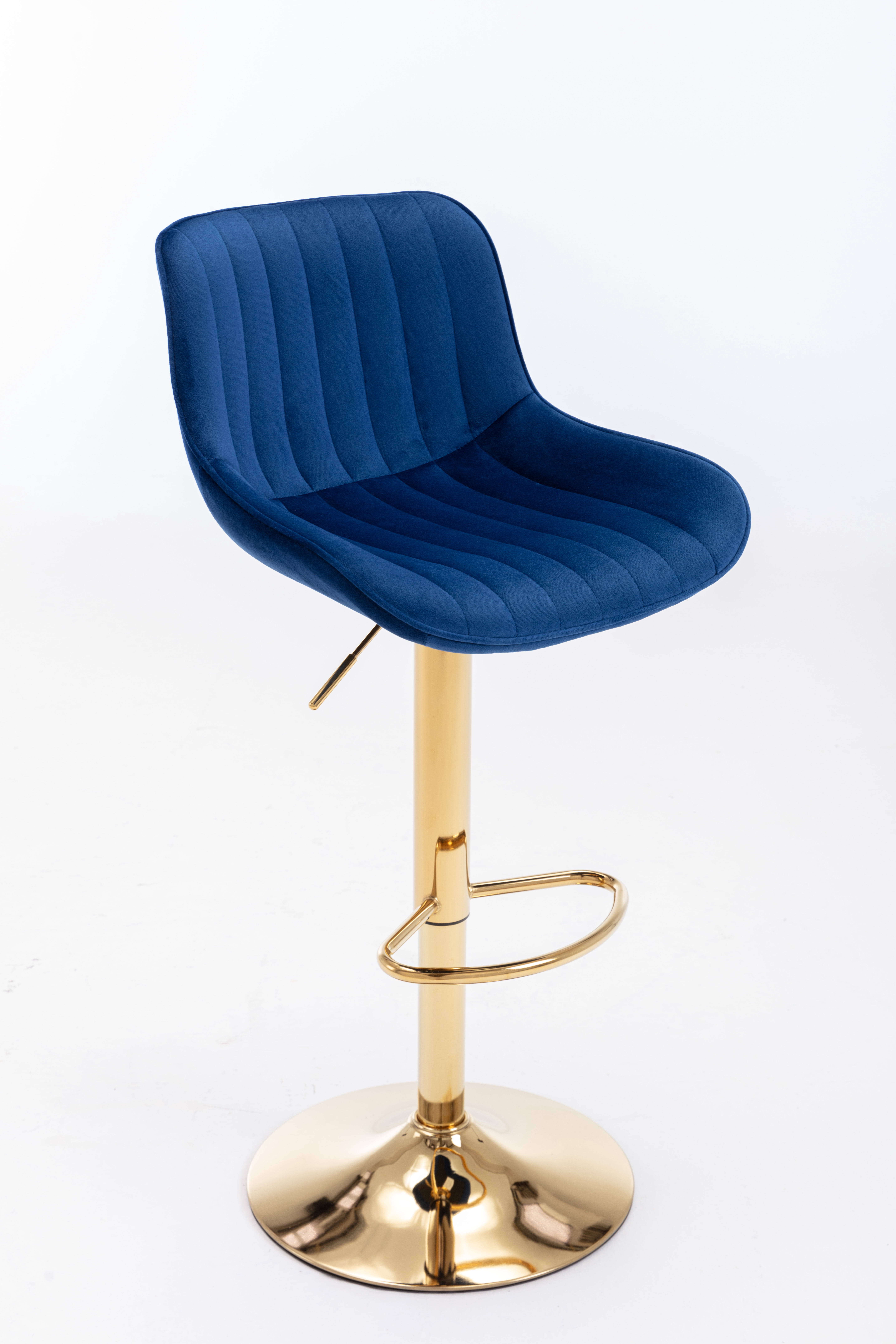 Aukfa Bar Stools Adjustable Swivel Barstool Upholstered Armless Chairs Set of 2 Kithcen Counter Stool,Navy
