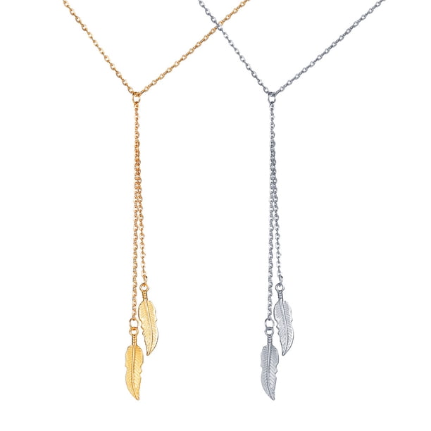 2 piezas de collar de hoja simple con colgante corto para clavícula para mujer, decoración para el cuello, color dorado y plateado