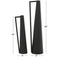 thumbnail image 4 of CosmoLiving by Cosmopolitan 22", 17"H Slim Cone Black Metal Vase with Handles, Set of 2, 4 of 12