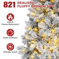 thumbnail image 4 of Firstness 5.7ft Pre-Lit Artificial Christmas Tree with 821 Branches,11 lighting Mode Snow Flocked Xmas Tree with Storage Bag, 4 of 12