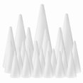 thumbnail image 1 of Conos de espuma FFChuanhe para manualidades, 24 unidades, varios tamaños, poliestireno blanco, 1 of 6