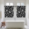 thumbnail image 4 of Black Paisley Kitchen Curtains 45 Inch Length, Ethnic Vintage Floral Botanical Abstract Tiers Curtains for Bathroom Bedroom Cafe, Light Filtering Small Window Treatment Drapes 2 Panels 42"Wx45"L, 4 of 8