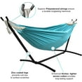thumbnail image 3 of Double Hammock with Stand Included 450lb Capacity Steel Stand, Premium Carry Bag Included.Indoor Outdoor Brazilian-Style Cotton Bed for Backyard, Camping,Garden, 3 of 12