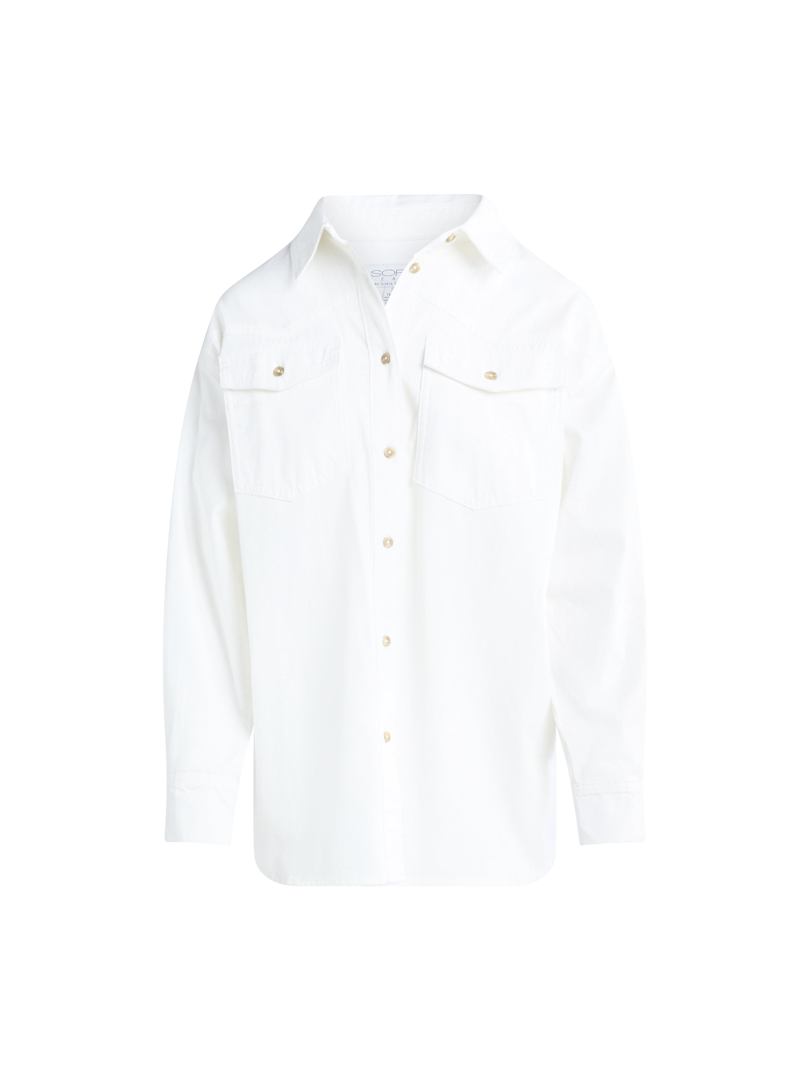Sofia Jeans Women's and Women's Plus Sofia Oversized Boyfriend Shirt with Long Sleeves, Sizes XS-4X