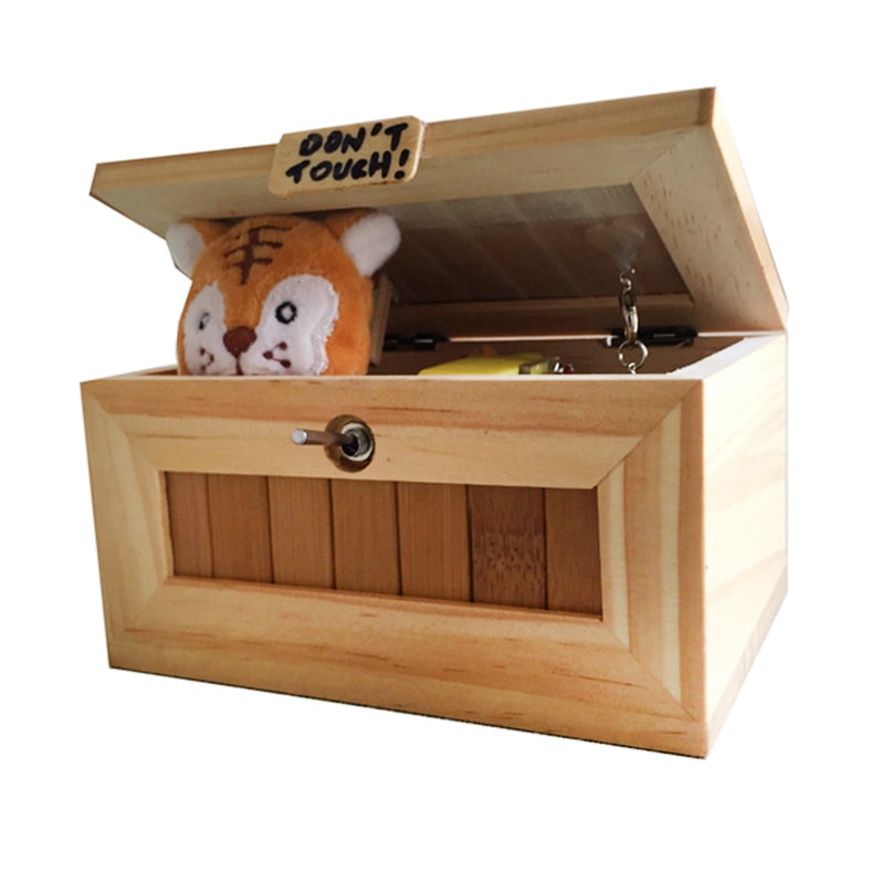 Leave Me Alone Box Useless Box Wooden Most Machine Don't Touch Tiger Toy Gift US 