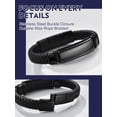thumbnail image 6 of Bandmax Men's ID Bar Cuff Bracelet Black Wax Rope Chunky Wristband Braided Bracelet with Adjustable Buckle for Men Him Husband, 6 of 9