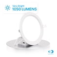 thumbnail image 2 of Infibrite 6 Inch Ultra-Thin Recessed LED Downlight, 12W 1,050LM, 3CCT Selectable, White Trim, Baffle Trim, Wet Rated, Triac Dimmable, ETL, FCC, Energy Star, 2 of 4