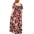 thumbnail image 2 of Frontwalk Ladies Sundress Ruffle Short Sleeve Summer Maxi Dresses Flowy Long Dress Women Casual Loose Floral Bohemian Plus Size Red 4XL, 2 of 6
