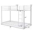 thumbnail image 2 of Gymax Twin Over Twin Bunk Bed Frame Platform with Guard Rails & Side Ladder White, 2 of 10