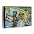 thumbnail image 2 of Stupell Industries Rustic Lodge Ducks Out For A Swim Gray Floating Frame Canvas Art, 25 x 17, by Petals Prints Design, 2 of 8