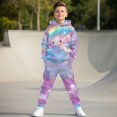 thumbnail image 3 of Uorisanigo Girls Boys Clothes 2 Piece Long Sleeve Hooded Cute Axolotl Rainbow Sweatshirt Top and Sweatpants Cozy Fall Winter Pullover Sweatsuit Kids Youth Matching Set, 3 of 7