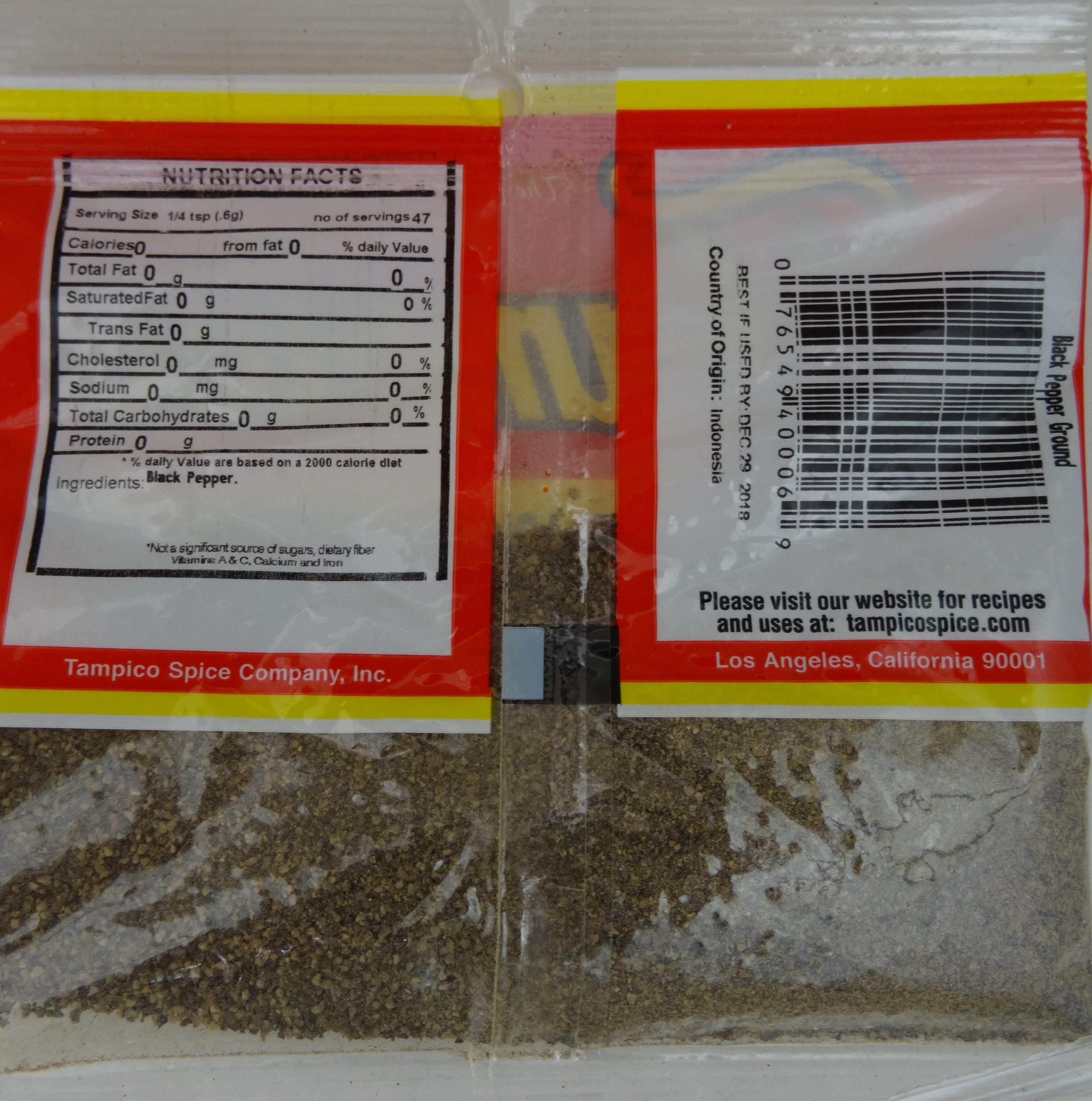 Tampico Ground Black Pepper, 1 oz