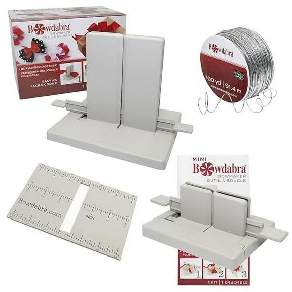 Combo Pack Bow Maker for Ribbon for Wreaths (Set of 4 Tools), Art Supplies Craft Kit Set, Bows for Crafts Wedding Decor, Arts and Crafts for Adults - Wreath Making Supplies Kit, Gr