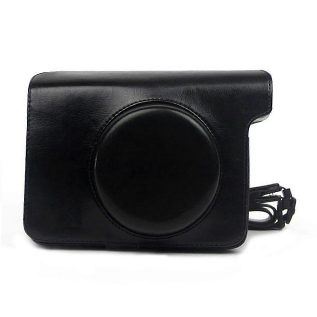 Camera Bag for Fujifilm Instax Wide 300 Instant Camera Case PU Carrying Bag with Shoulder Strap Blac