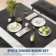 thumbnail image 3 of 3-piece estilo rural dining mesa set para 4: compact rustic kitchen mesa con 2 padded benches, space-saving breakfast nook muebles para small spaces y apartments (negra), 3 of 7