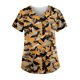 thumbnail image 1 of Tops de Mujer Tops de Uniforme de Trabajo Blusa de Bolsillo Con Estampado de Cuello en V de Manga Corta A La Moda Odeerbi ODB179518, 1 of 4