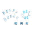 thumbnail image 2 of Fofosbeauty 24 pcs Short False Nails, Press-on Nails Designs 2023, Square Blue White Op-Art, 2 of 10