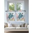 thumbnail image 4 of Coastal Turtle Tier Curtains 36 Inch Length,Sheer Curtains for Bedroom Living Room Window Nautical Ocean Coral Jellyfish Seashells Small Half Window Kitchen Curtains & Drapes 27.5"x36" 2 Panels, 4 of 6