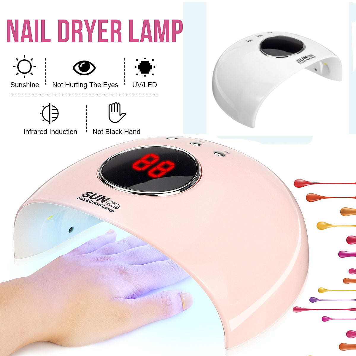 UV LED Nail Lamp, Gel UV Light Nail Dryer for Gel Nail Polish Curing