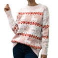 thumbnail image 1 of HOWPAY Chandails de Noël pour Femmes Blouse Imprimée de Noël Décontractée à Manches Longues Col Rond Chandail de Fête Chandail Hauts Coupe Ample Léger Confortable Vêtements d'Automne RD2 TG, 1 of 8