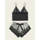 thumbnail image 4 of Conjunto de pijamas de seda satinada para mujer, ropa de dormir con estampado Floral, pantalones superiores, ropa de dormir para el hogar, otoño, 4 of 4