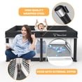 thumbnail image 4 of Foldable Baby Playpen with Mat, Collapsible Play Pen for Babies and Toddlers, Indoor & Outdoor Kids Safety Play Pen, Portable Play Yard with 50 Ocean Balls, 50"×50", Black, 4 of 9