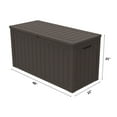 thumbnail image 4 of Decksplore 110 Gallon Deck Boxes, Outdoor Waterproof Lockable Patio Storage Box for Furniture,Pool Float, Garden Tools, UV Resistant, Brown, 4 of 7