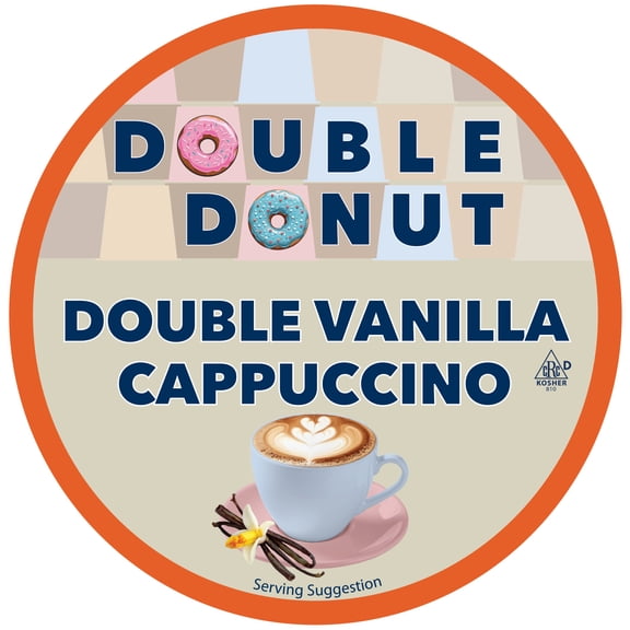 Double Donut Vanilla Cappuccino Coffee Pods, 24 Count for Keurig K Cup Machines