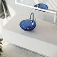 thumbnail image 3 of Renovator's Supply Blue Tempered Glass Mini Vessel with Drain and Mounting Ring Set of 2, 3 of 4